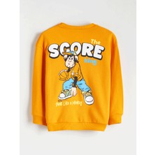 Lc Waikiki Yeni Sezon Bisiklet Yaka Nostaljik Maymun Baskılı Erkek Çocuk Sweatshirt