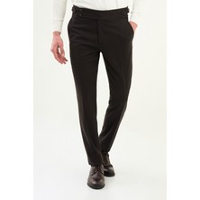 Düz Super Slim Fit Kemer Detaylı Tokalı Erkek Pantolon