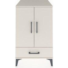 Kronos Komodin 3 Raflı Tek Çekmeceli 2 Kapaklı 60X59X96 Aytaşı-Aytaşı