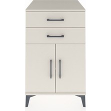 Kronos Komodin Tek Raflı 2 Çekmeceli 2 Kapaklı 60X59X96 Aytaşı-Aytaşı