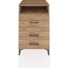 Kronos Komodin Tek Raflı 3 Çekmeceli 60X59X96 Çam-Çam