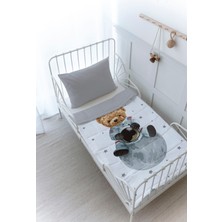 Organik Baskılı Montessori (100X200 Cm) Yorgan Seti  - Iconic Serisi - Astronot Ayıcık