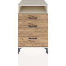 Kronos Komodin Tek Raflı 3 Çekmeceli 60X59X96 Aytaşı-Çam