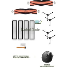 Dreame Vacuum Mop D9 Max Yedek Ana Fırça, Yan Fırça, Hepa Filtre - 12 Parça