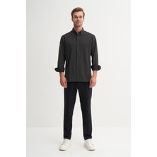 Cazador 23145 Antrasit Erkek Fitilli Regular Fit Gömlek