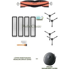Dreame Vacuum Mop L10 Pro Siyah Yedek Ana Fırça, Yan Fırça, Hepa Filtre - 11 Parça