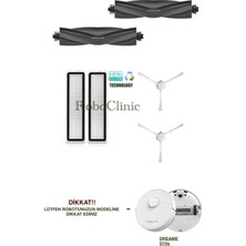 Dreame Bot D10S Beyaz Yedek Ana Fırça, Yan Fırça, Hepa Filtre - 6 Parça