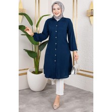 Manşeti Lastikli Viskon Tunik