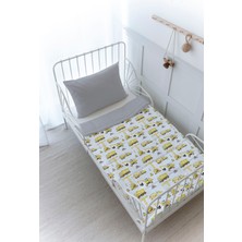 Organik Baskılı Montessori (100X200 Cm) Yorgan Seti  - Iconic Serisi - Iş Makinaları