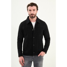 MCR Düz Slim Fit Gömlek Yaka Çıtçıtlı Yandan Cepli Erkek Mont