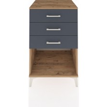 Kronos Komodin 3 Çekmeceli 60X59X96 Çam-Antrasit