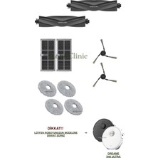 Roboclinic Dreame X40 Ultra / L40 Ultra Robot Süpürge Uyumlu Yedek Fırça, Hepa Filtre, Mop Paspas -10 Parça