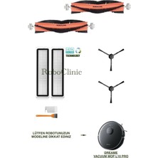 Dreame Vacuum Mop L10 Pro Siyah Yedek Ana Fırça, Yan Fırça, Hepa Filtre - 8 Parça