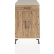 Kronos Komodin 2 Raflı Tek Çekmeceli 2 Kapaklı 60X59X96 Aytaşı-Çam