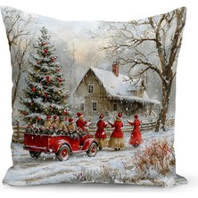 Yılbaşı Serisi Çift Tarafı Dijital Baskılı Kırlent Kılıfı (Christmas Noel Cushion Cover)