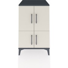 Kronos Komodin 2 Raflı 4 Kapaklı 60X59X96 Antrasit-Aytaşı