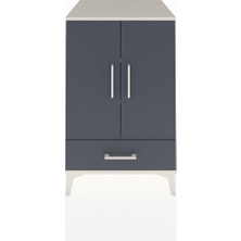 Kronos Komodin 3 Raflı Tek Çekmeceli 2 Kapaklı 60X59X96 Aytaşı-Antrasit