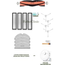 Dreame Vacuum Mop D9 Yedek Ana Fırça, Yan Fırça, Hepa Filtre, Mop - 15 Parça