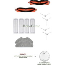 Roboclinic Xiaomi Mi Robot Vacuum Mop 2 Pro Beyaz Robot Süpürge Uyumlu Fırça, Hepa Filtre, Mop - 12 Parça