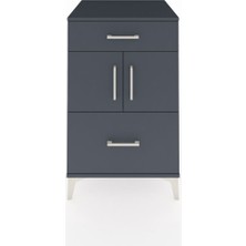 Kronos Komodin Tek Raflı 2 Çekmeceli 2 Kapaklı 60X59X96 Antrasit-Antrasit