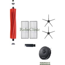 Roboclinic Roborock S7 S7 Max Robot Süpürge Uyumlu Yedek Fırça, Hepa Filtre - 6 Parça