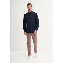 Cazador 23145 Lacivert Erkek Fitilli Regular Fit Gömlek
