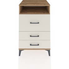 Kronos Komodin Tek Raflı 3 Çekmeceli 60X59X96 Çam-Aytaşı