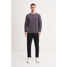 Cazador 54250 Antrasit Erkek Bisiklet Yaka 2 Iplik Baskılı Sweatshirt