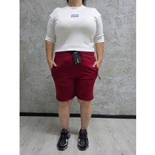 QKBYN-2335-BÜYÜK Beden Düz Bayan Şort