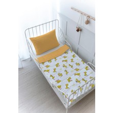 Organik Baskılı Montessori (100X200 Cm) Yorgan Seti  - Iconic Serisi - Eğlenceli Ördekler