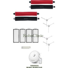 Roborock Q8 Max Plus Yedek Ana Fırça, Yan Fırça, Hepa Filtre - 11 Parça