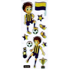 Sticker Kabartmalı Sticker Defter Planlayıcı Etiket (CB493) 16X7 Cm- Sarı Mavi Futbol