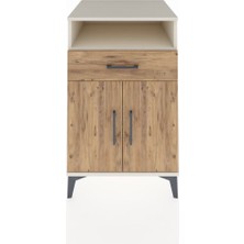 Kronos Komodin 2 Raflı Tek Çekmeceli 2 Kapaklı 60X59X96 Aytaşı-Çam