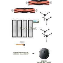 Dreame Vacuum Mop L10 Pro Siyah Yedek Ana Fırça, Yan Fırça, Hepa Filtre - 12 Parça