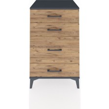 Kronos Komodin 4 Çekmeceli 60X59X96 Antrasit-Çam