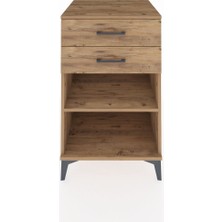 Kronos Komodin Tek Raflı 2 Çekmeceli 60X59X96 Çam-Çam
