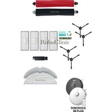 Roboclinic Roborock S8 / S8 Plus / S8 Pro Ultra Robot Süpürge Uyumlu Yedek Fırça, Hepa Filtre, Mop Paspas - 13 Parça
