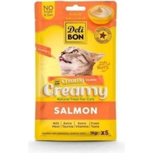 Delibon Creamy Somonlu Sıvı Kedi Ödül Maması 5X15 gr - 5910228