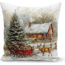 Yılbaşı Serisi Çift Tarafı Dijital Baskılı Kırlent Kılıfı (Christmas Noel Cushion Cover)