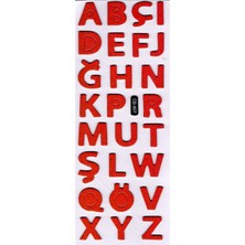 Sticker Kabartmalı Sticker Defter Planlayıcı Etiket (CB507) 16X7 Cm- Kırmızı Harfler