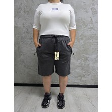 QKBYN-2335-BÜYÜK Beden Düz Bayan Şort