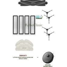 Dreame D9 Max Gen 2 Yedek Ana Fırça, Yan Fırça, Hepa Filtre, Mop - 11 Parça