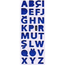 Sticker Kabartmalı Sticker Defter Planlayıcı Etiket (CB509) 16X7 Cm- Mavi Harfler