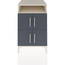 Kronos Komodin 2 Raflı 4 Kapaklı 60X59X96 Aytaşı-Antrasit