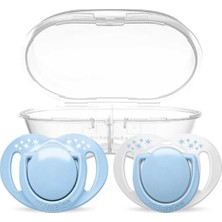 Powder Blue Powder Blue Saklama ve Sterilizasyon Kutulu 6+ Ay 2'li Silikon Ortodontik Emzik