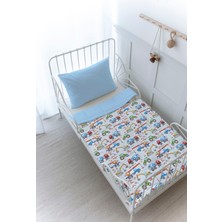 Organik Baskılı Montessori (100X200 Cm) Yorgan Seti  - Iconic Serisi - Renkli Iş Makinaları