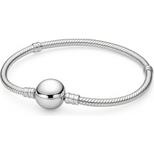 Akgünal 925 Ayar Gümüş Moments Yuvarlak Klipsli Bileklik