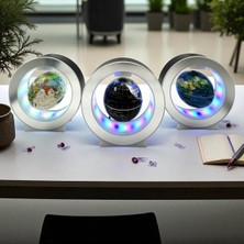 Manyetik Dönen Küre Masa Lambası Dünya, Modern ve Şık Tasarım, Beyaz Renk
