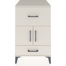 Kronos Komodin Tek Raflı 2 Çekmeceli 2 Kapaklı 60X59X96 Aytaşı-Aytaşı