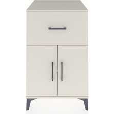 Kronos Komodin Tek Raflı Tek Çekmeceli 2 Kapaklı 60X59X96 Aytaşı-Aytaşı